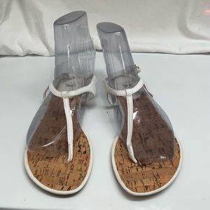 Talbots white sandal with cork sole size 7